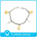 TKB-B0093 China Factory Direct wholesale religious jewelry two tone hand chain inspirational bracelets for women